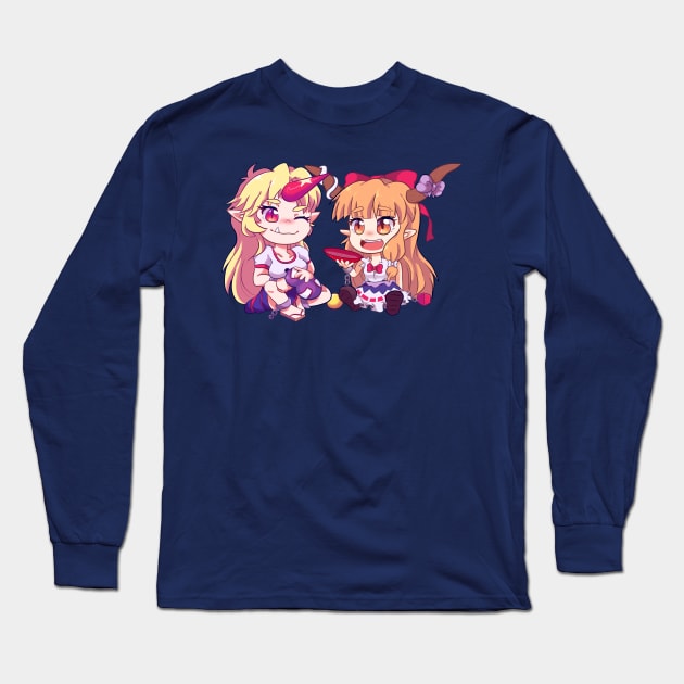 Touhou- Oni girls Long Sleeve T-Shirt by Midnight_rabbit